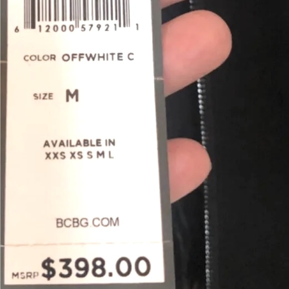 BCBG Quincy Ostrich Feather Trim Lace Detail Black White Crop Blazer Jacket 🖤 - Picture 14 of 16